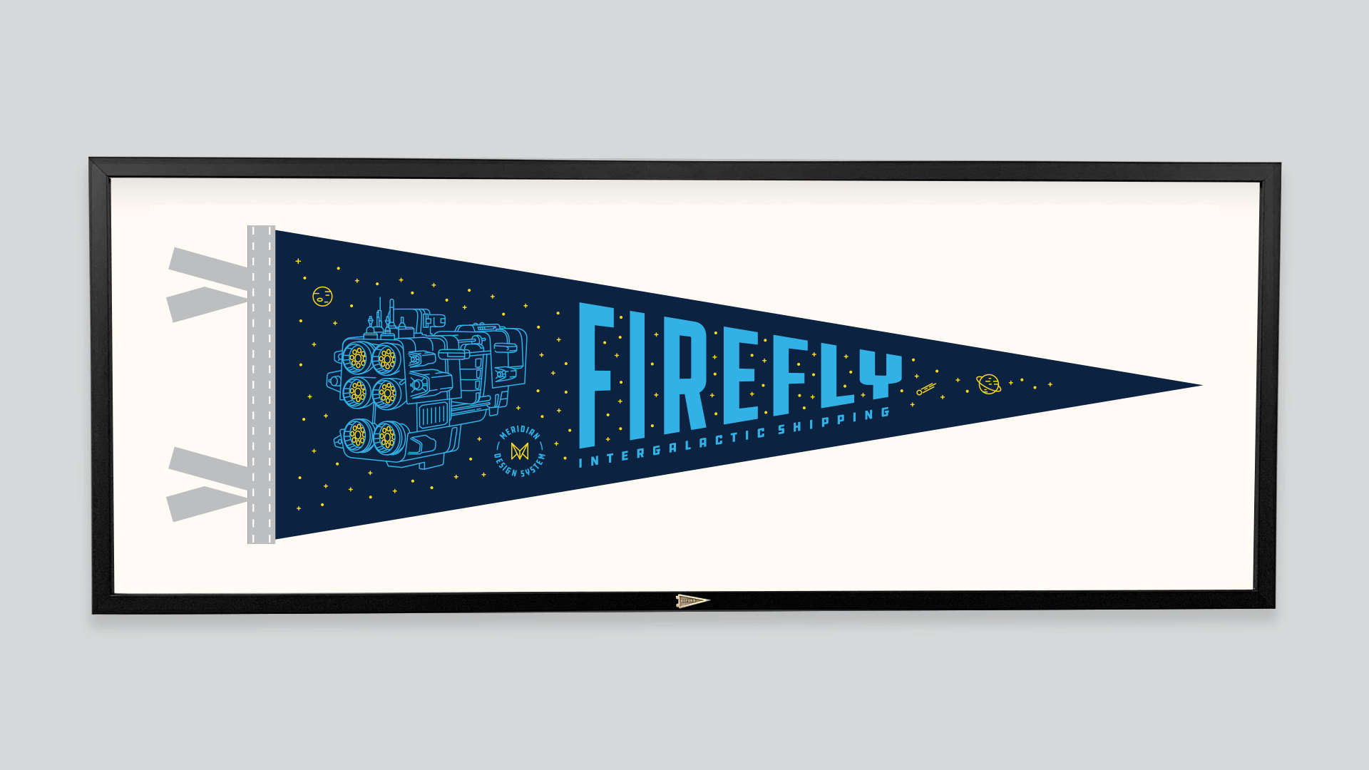 Firefly pennant printed by Oxford Pennants in Buffalo, NY.