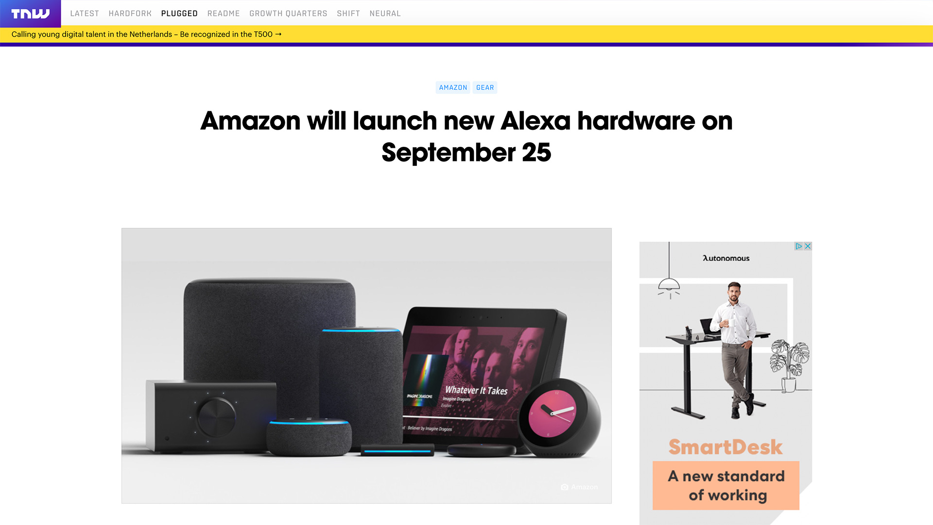 Article screenshot displaying Amazon devices.